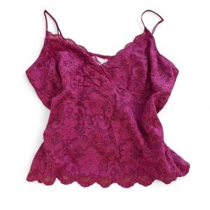 Vintage Y2K Worthington Hot Pink Lace Camisole XL